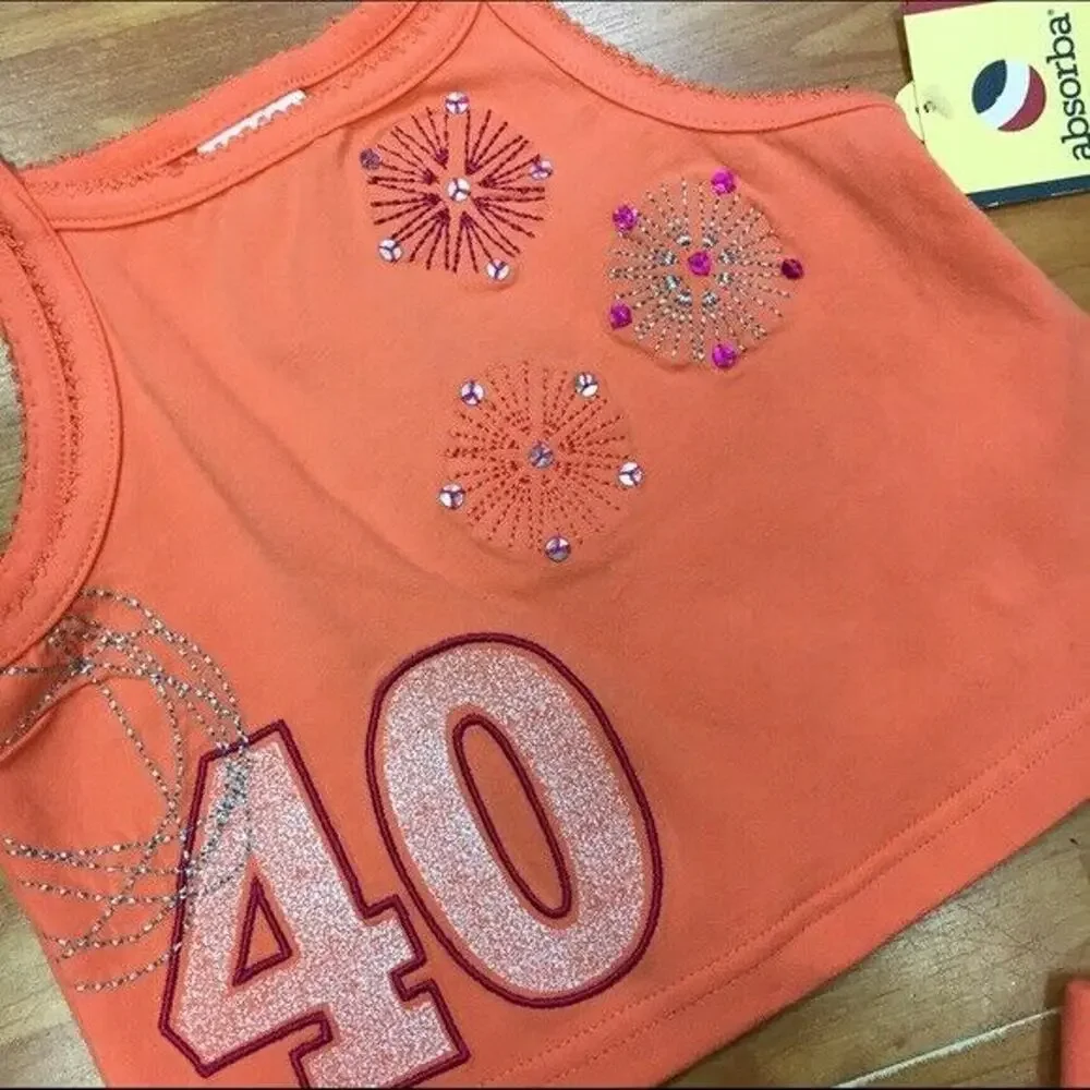Absorba Girls Skort Set‎ Size 12 Months Fuchsia Orange 40 Tank Top NEW